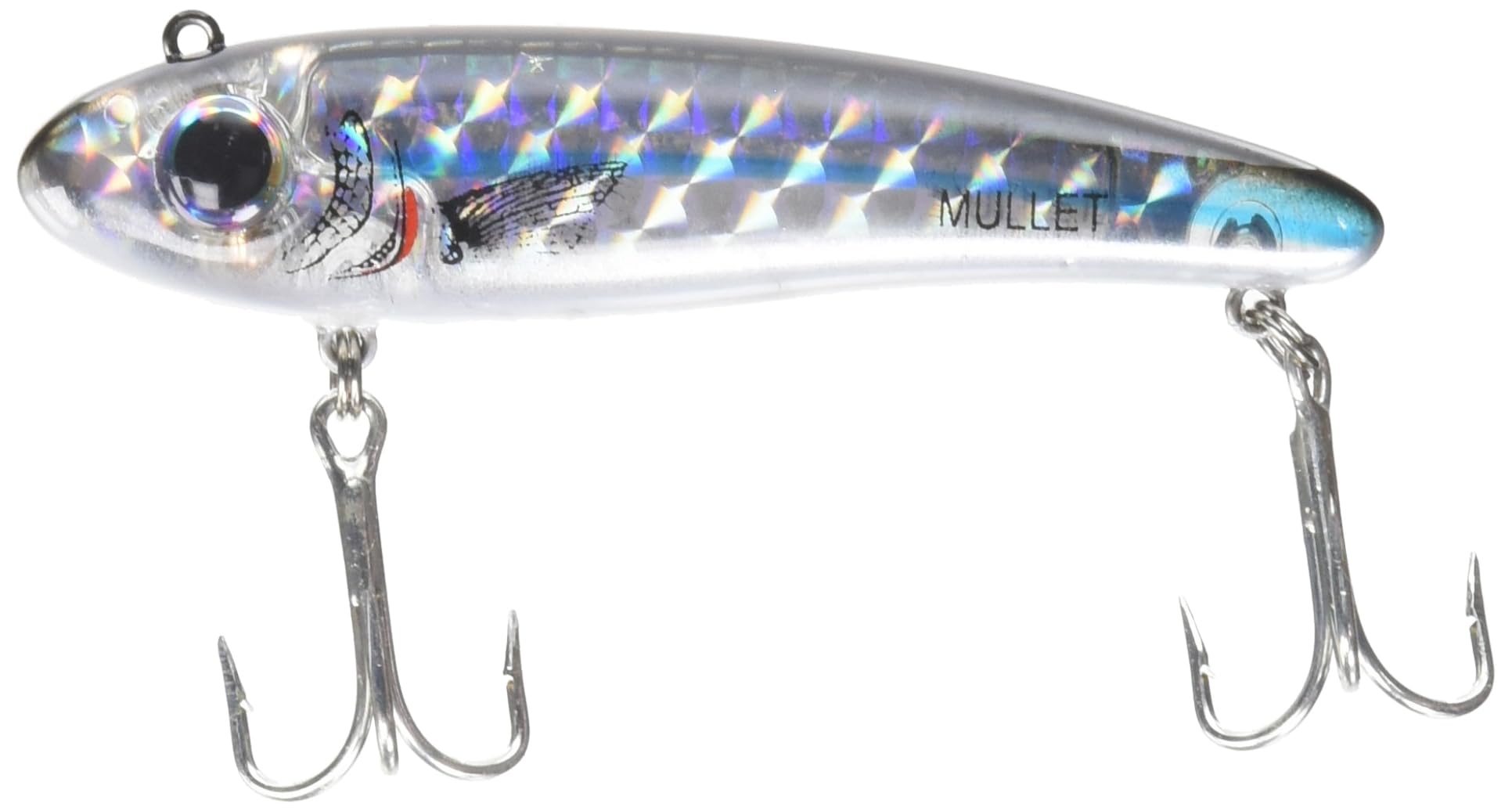 Bomber Lures Mullet on-water retrieve shows walk-the-dog action for active fish.