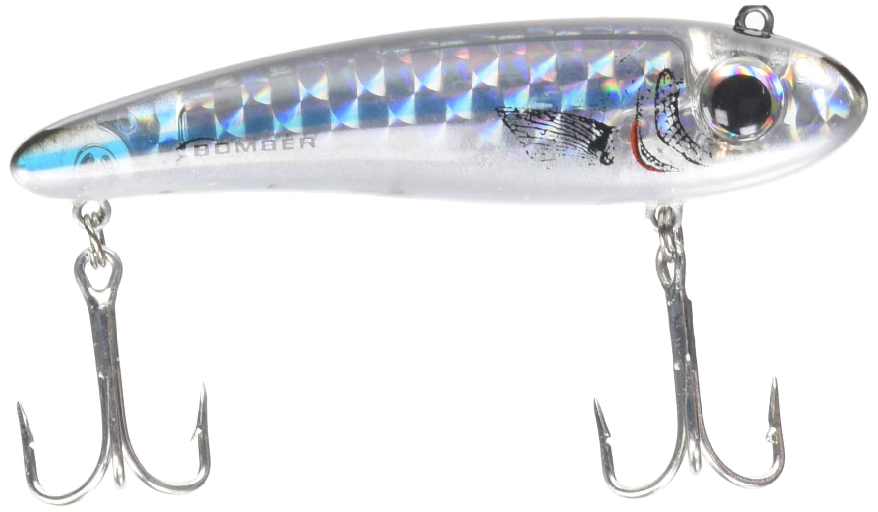 Bomber Lures Mullet side profile highlights rugged inshore design.