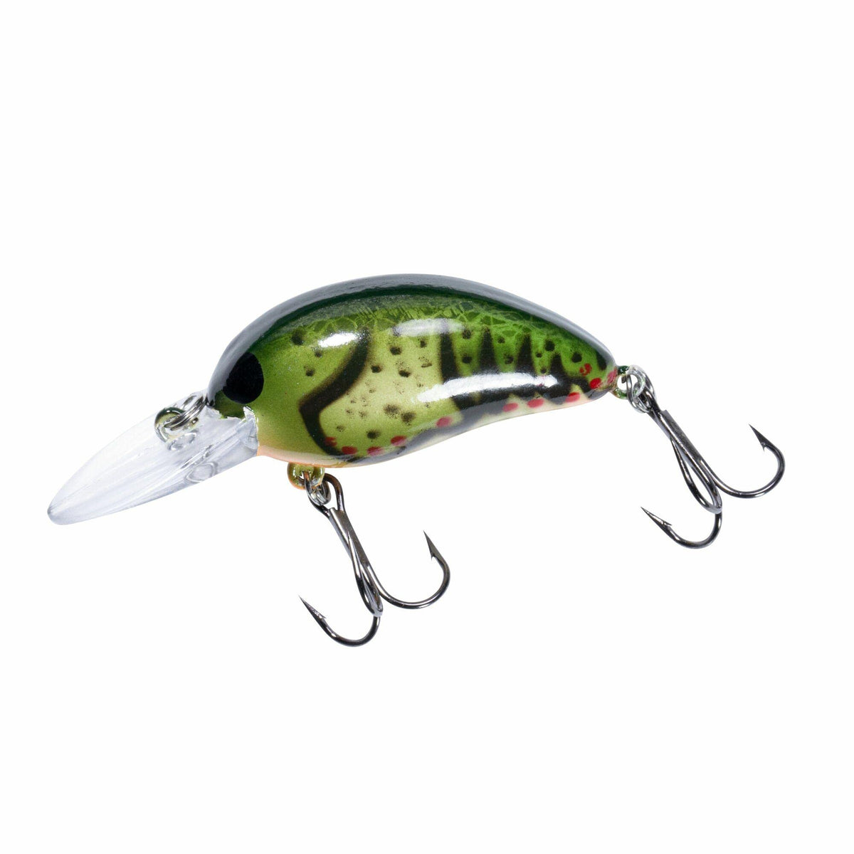 Bomber Model 4A Rock Craw 2-1-8-inch in action over rocky banks, ideal for shallow water.