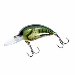 Bomber Model 4A Rock Craw 2-1-8-inch in action over rocky banks, ideal for shallow water.