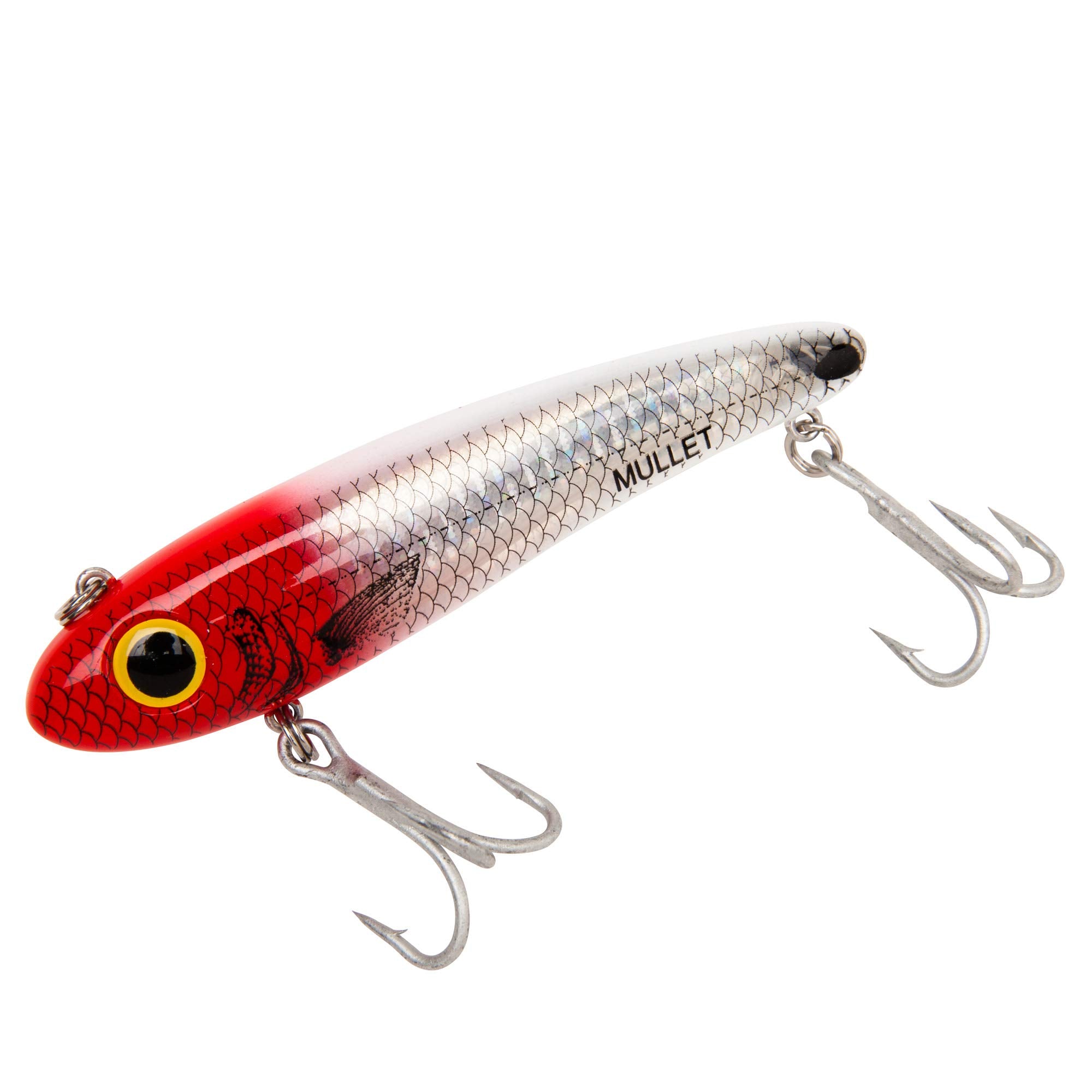 Bomber Mullet lure showing slow-sinking twitch-walk action for inshore fishing