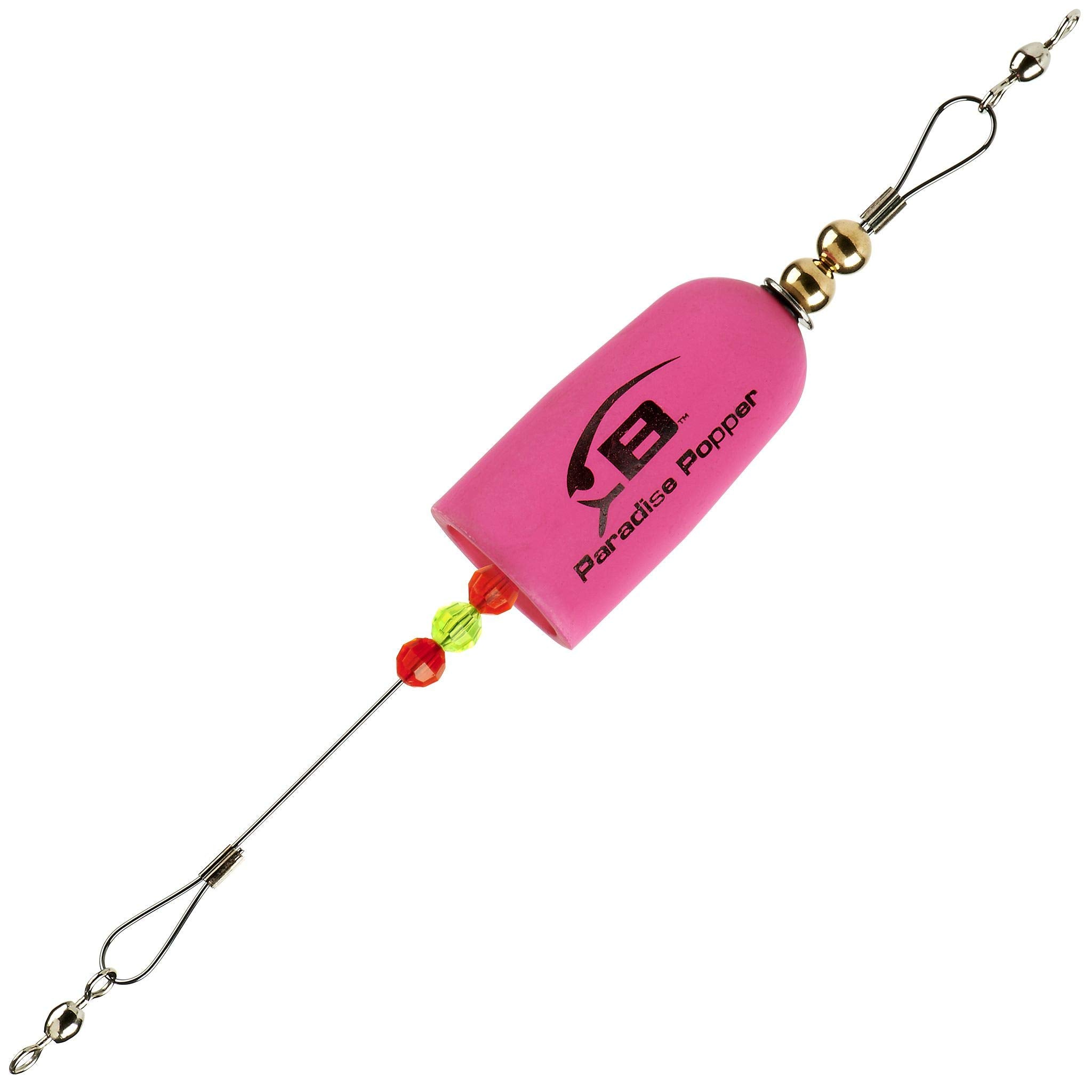 BOMBER Paradise Popper X-Treme cork side view emphasizes titanium-tough body and accurate casting.