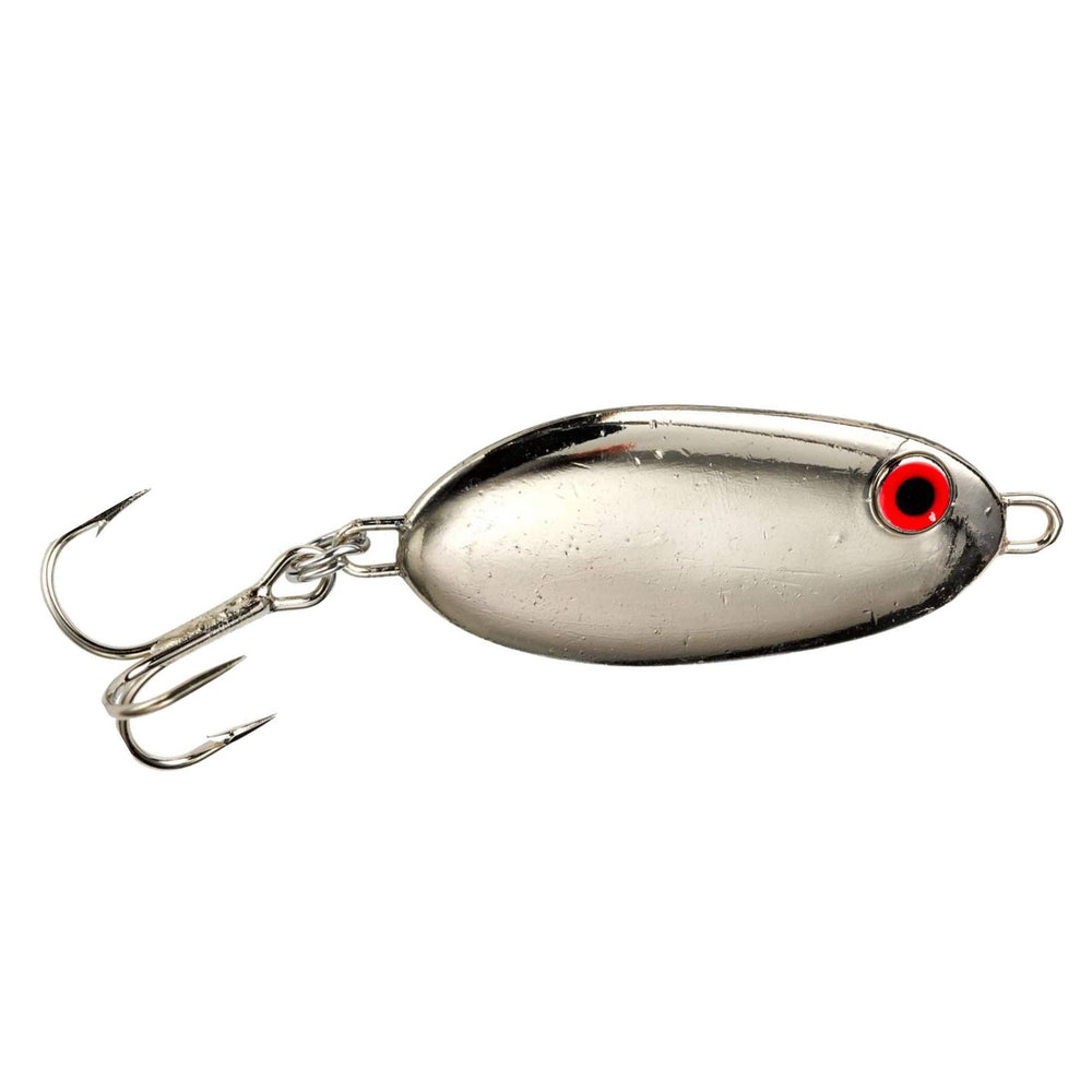 BOMBER Slab Spoon Lure Metachrome, in-water shot highlighting sinking action