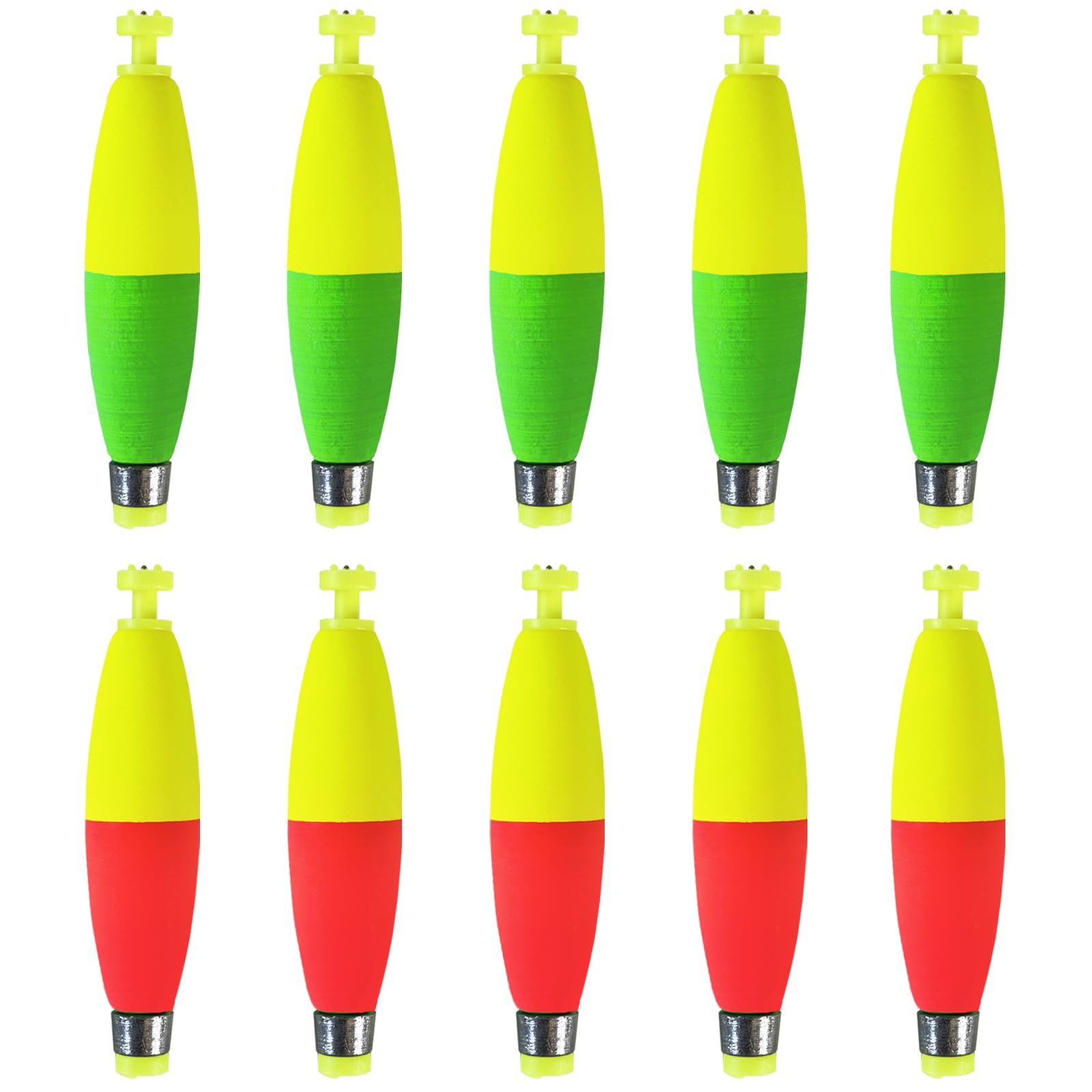 Bombite weighted fishing bobbers 2.5 inch cigar shape EVA foam snap-on float - 10 pack, image 1