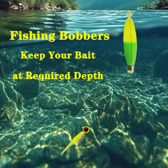 Snap-on Bombite fishing bobber showing top and bottom spring buttons, image 3