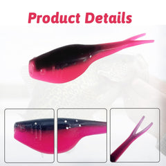 Crappie lures with tear-resistant soft plastic material