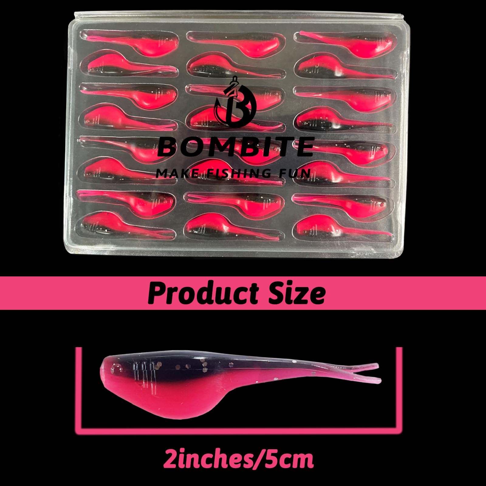 Bright colored soft baits for visibility in water