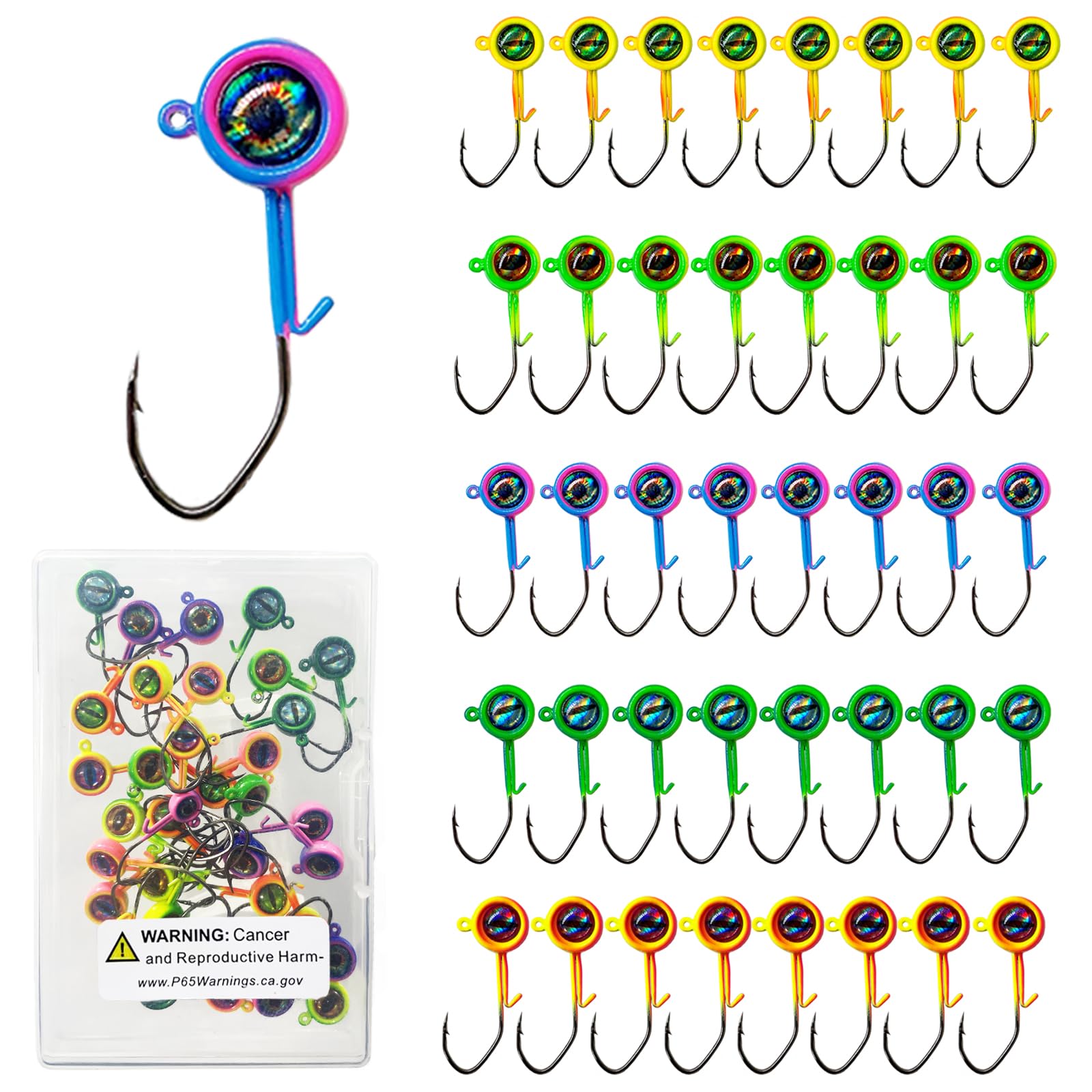 Bombite Crappie Jig Heads 40-pack, 1/32oz - side view