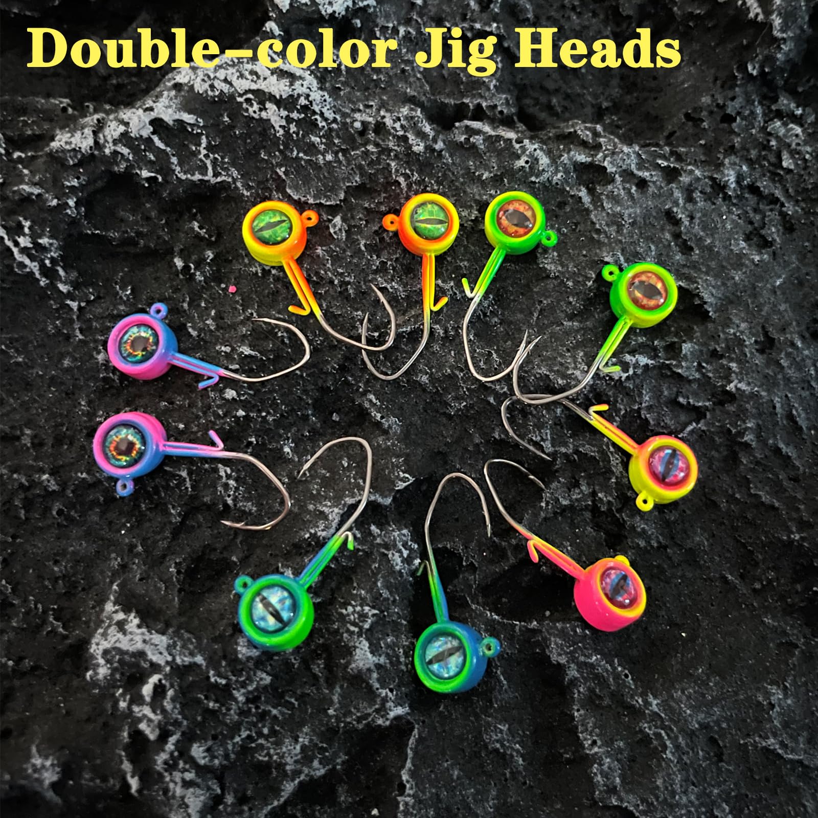 Underwater action demonstrating jig head movement and color