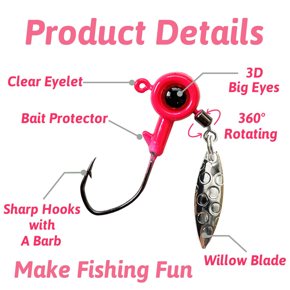 Close-up of large 3D eye on Bombite jig head