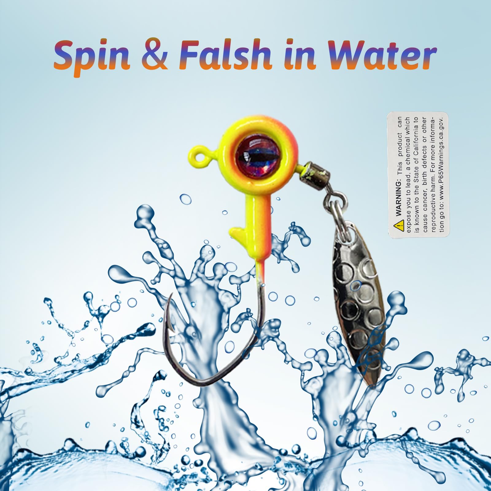 Underspin crappie jig head for panfish and bass fishing