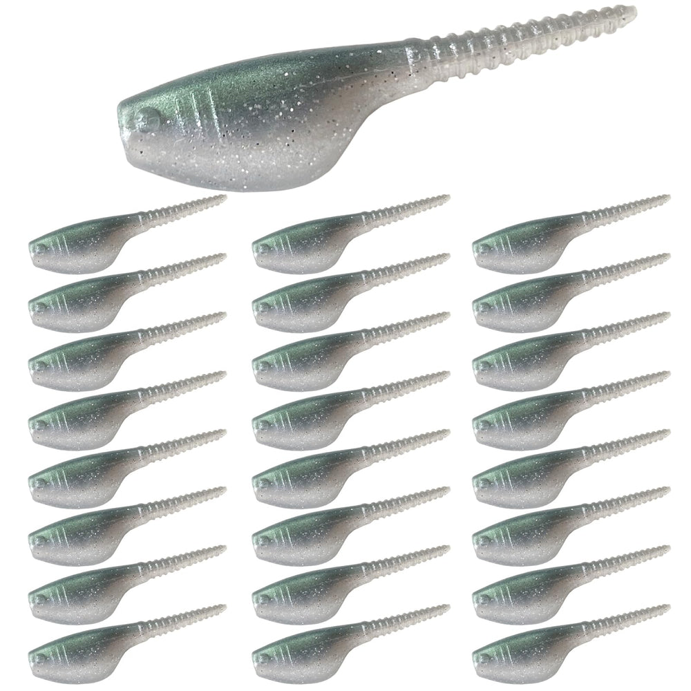 Bombite Crappie Lures kit with 24 soft plastic baits in assorted colors