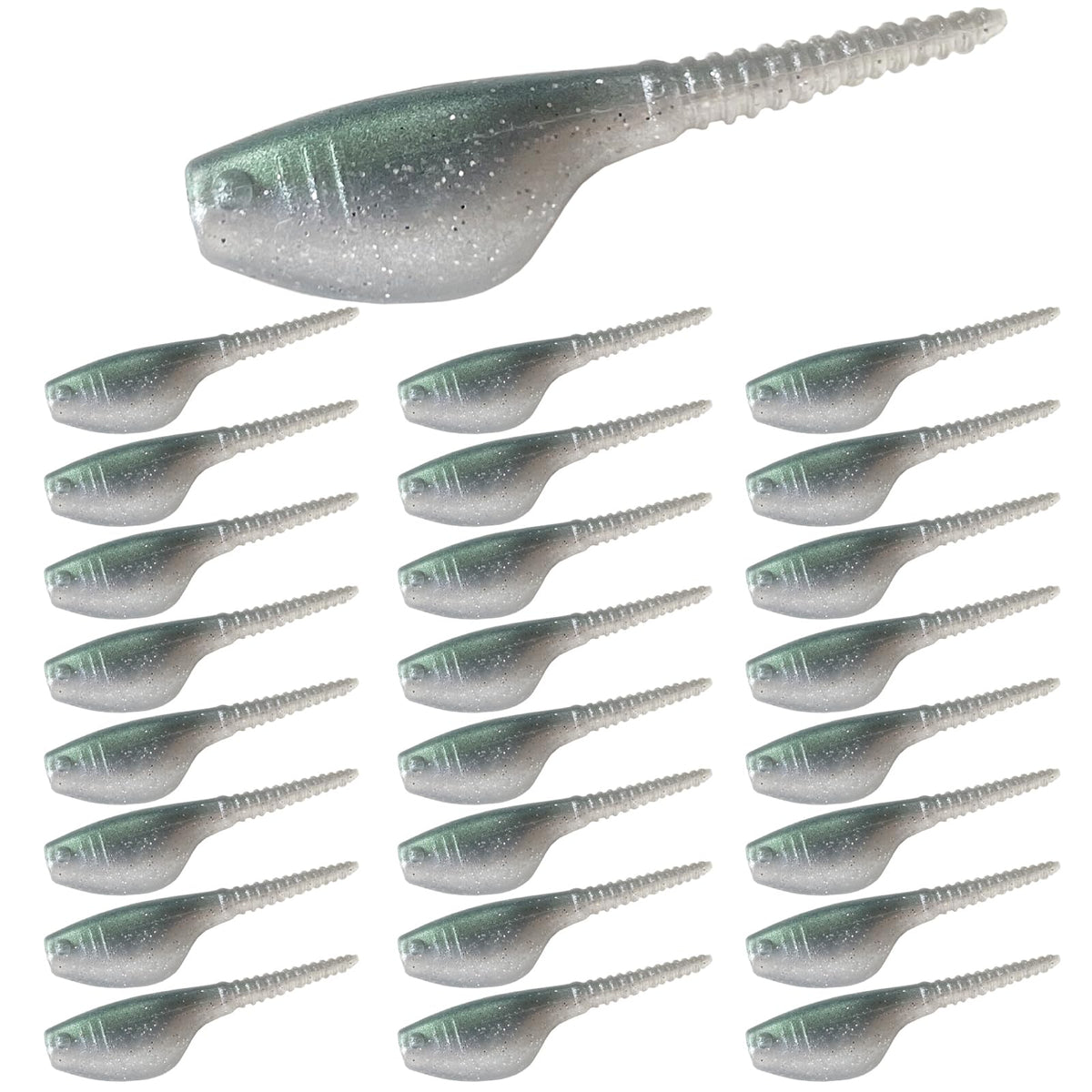 Bombite Crappie Lures kit with 24 soft plastic baits in assorted colors