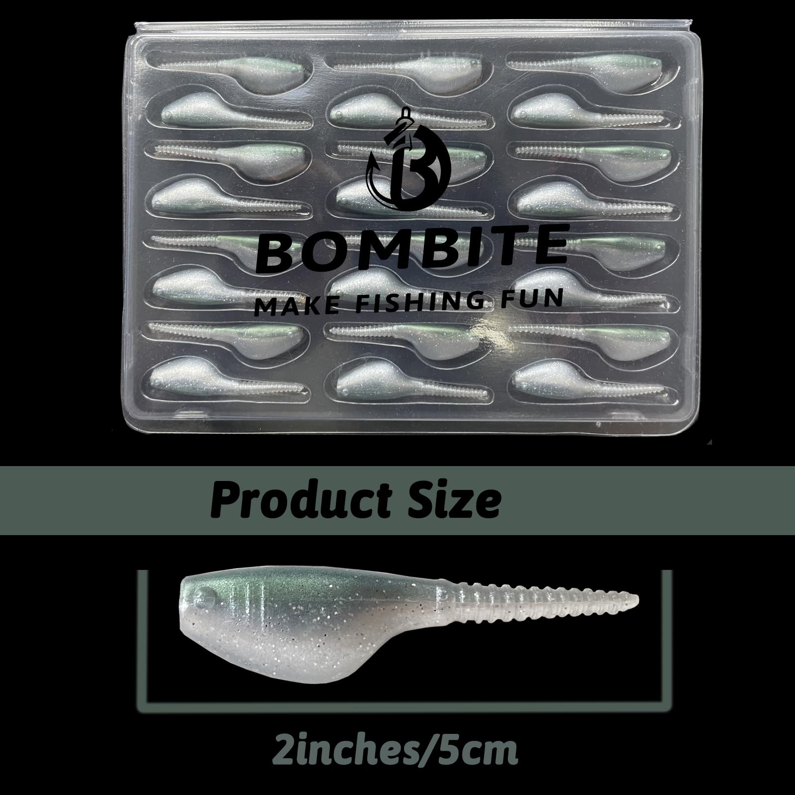 Crappie lures in packaging to maintain shape and color