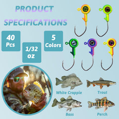Dual-Color Painted Crappie Jig Heads for Better Visibility