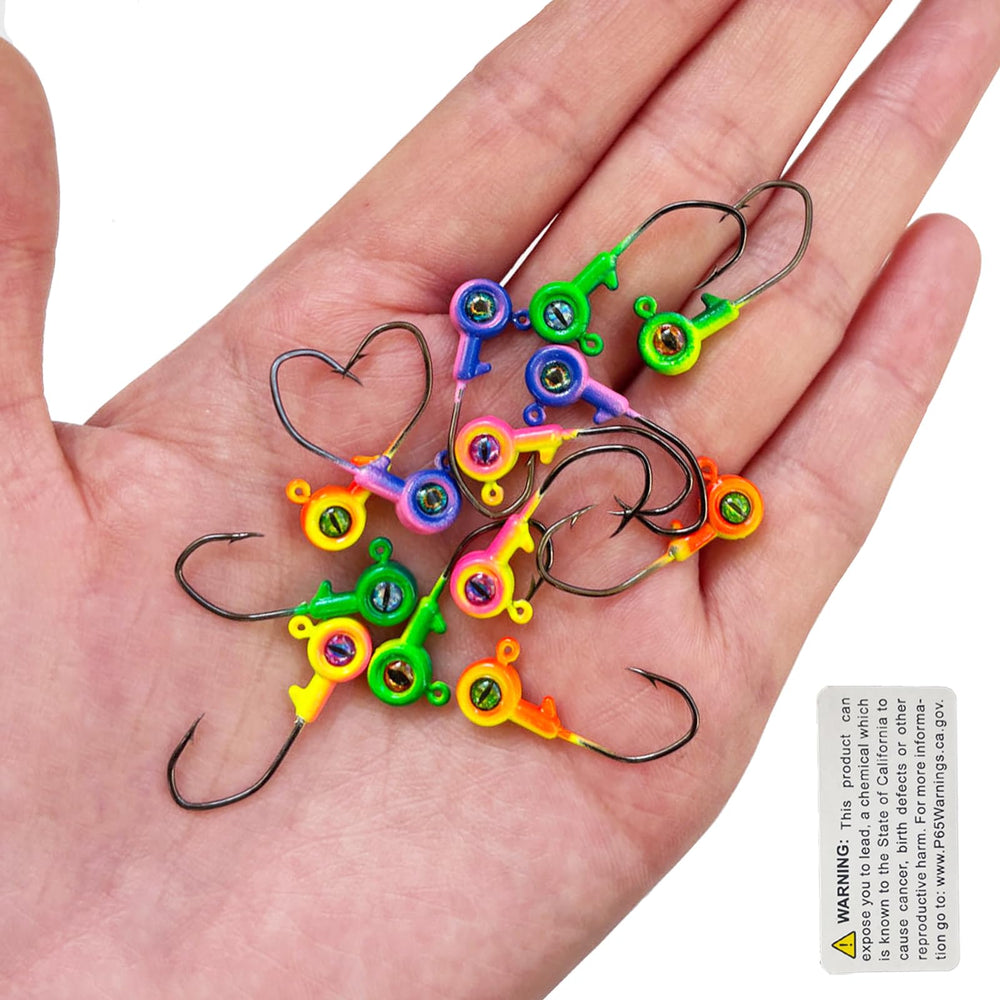 Bombite Crappie Jig Heads Pack with 3D Eyes