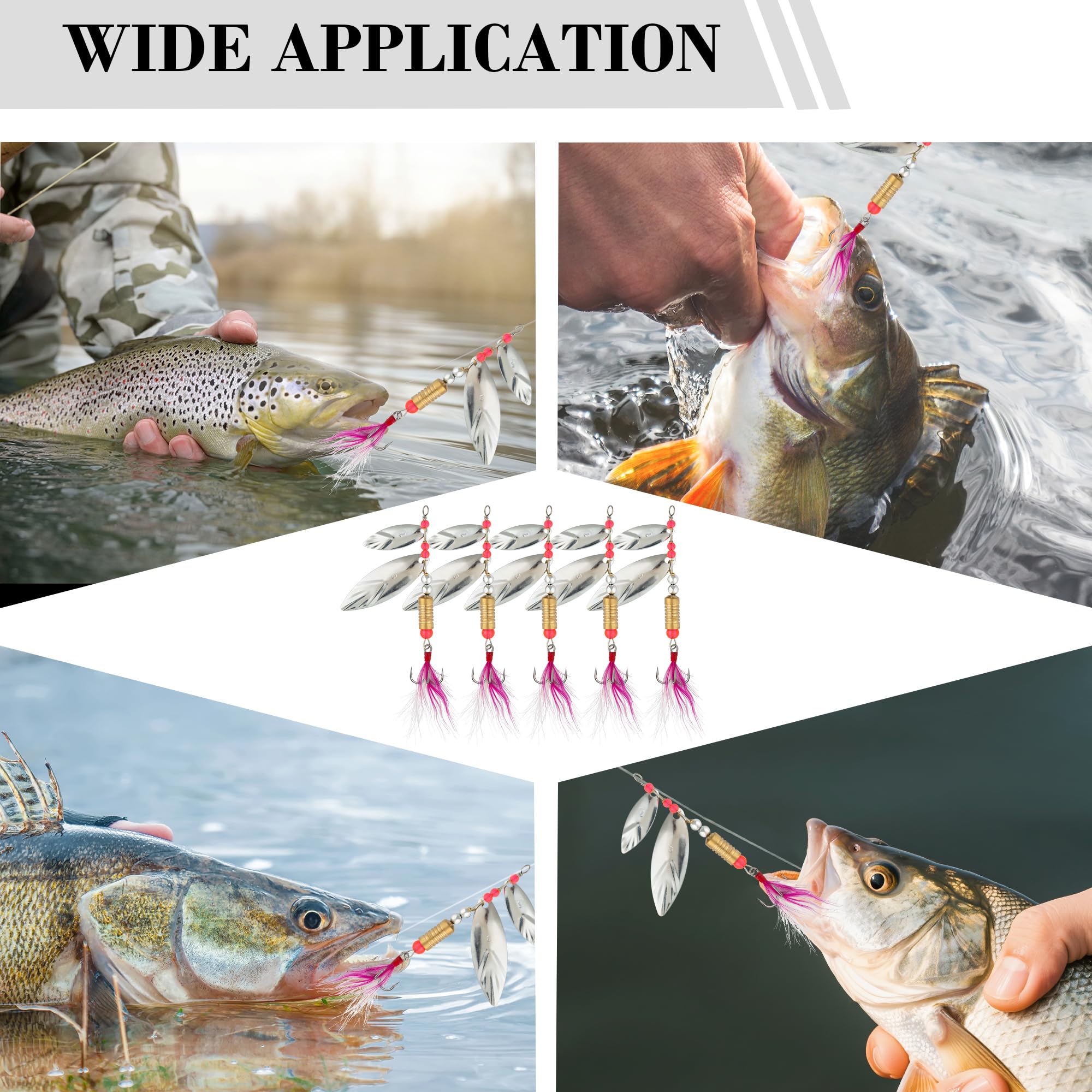 Usage: for bass, trout, pike, and salmon in freshwater