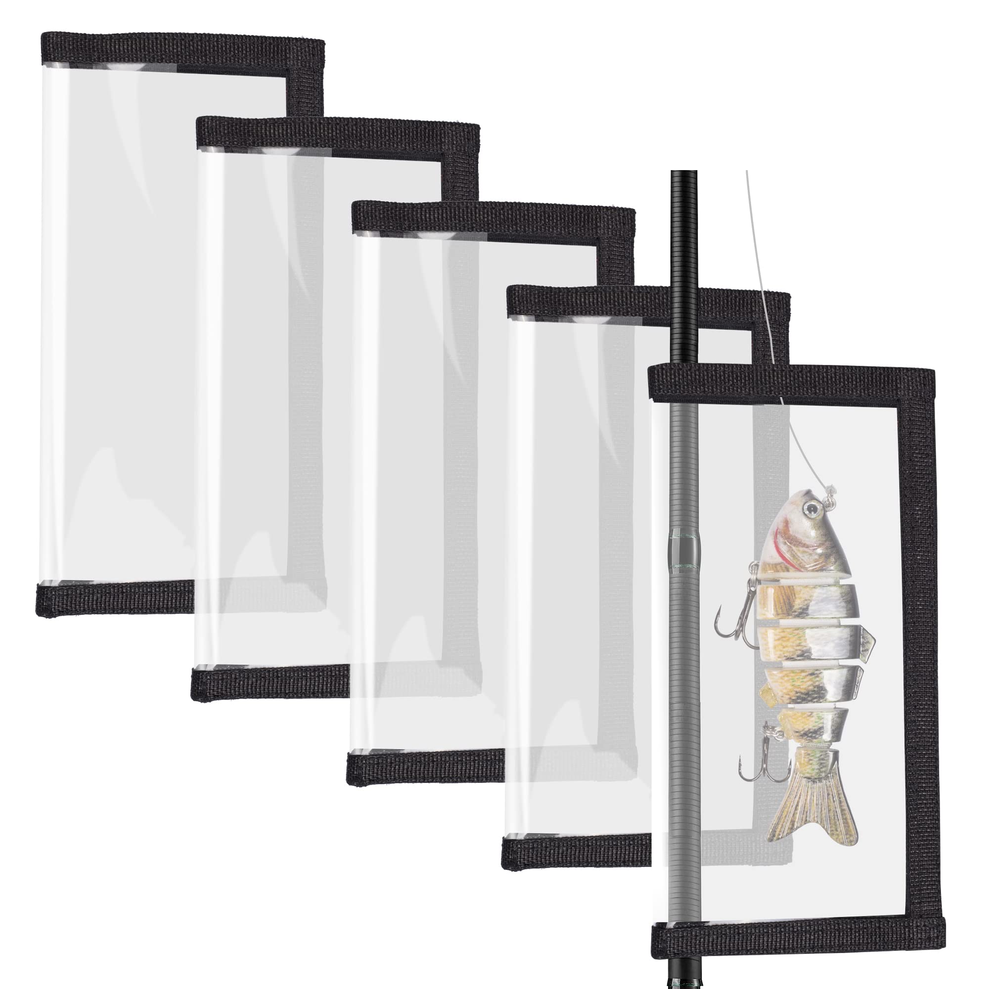 Transparent lure wrap 5-pack for large lures