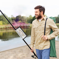 Hook-and-loop closure on lure wrap in use