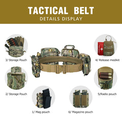 BOMTURN outer MOLLE belt shows rugged durability for tactical gear wear.