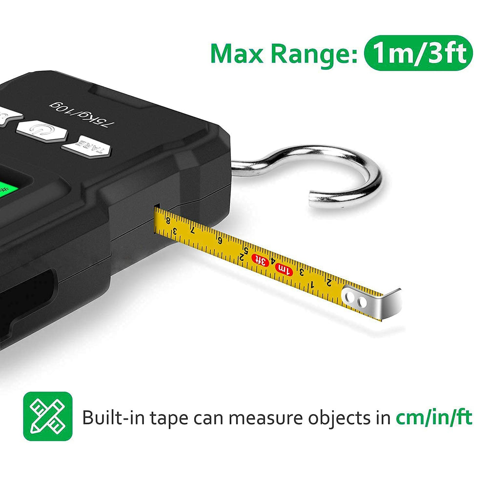 Back view highlighting stainless steel hook and rugged housing