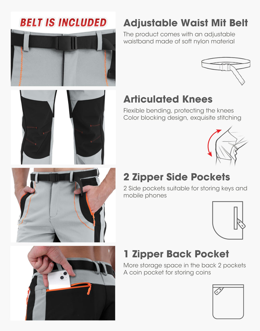 BondiTrekk pants with three zipper pockets for essentials on the go
