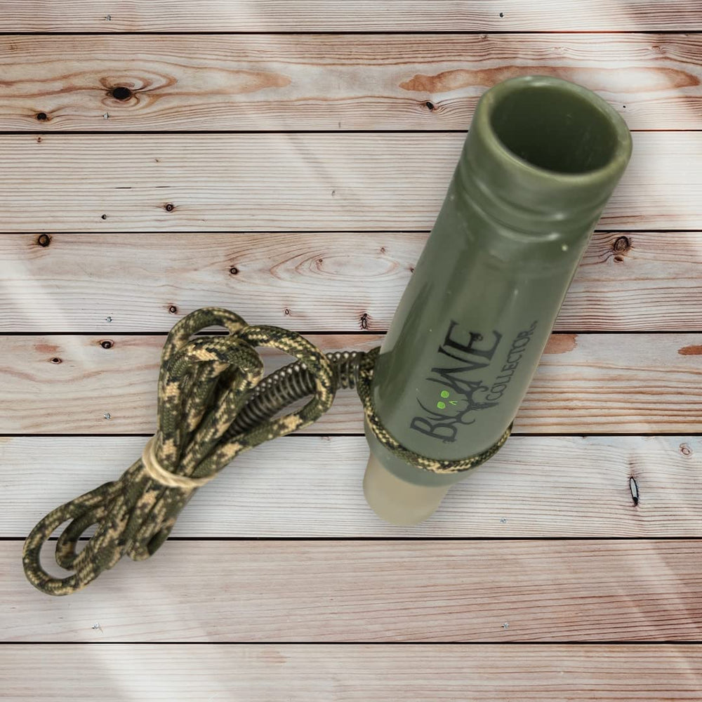 Bone Collector Doe Bleat Call packaging indicates ready-to-use setup for quick hunts.