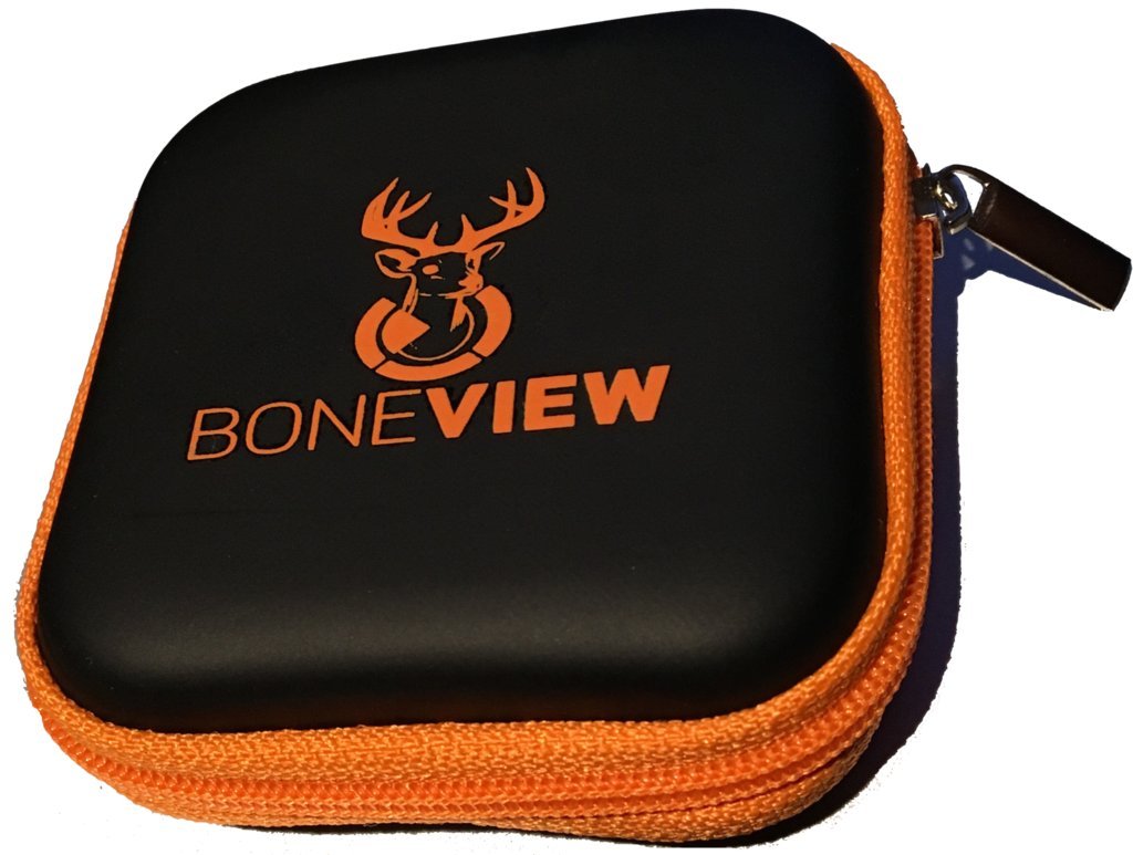 BoneView protective storage case orange front view for portable field gear