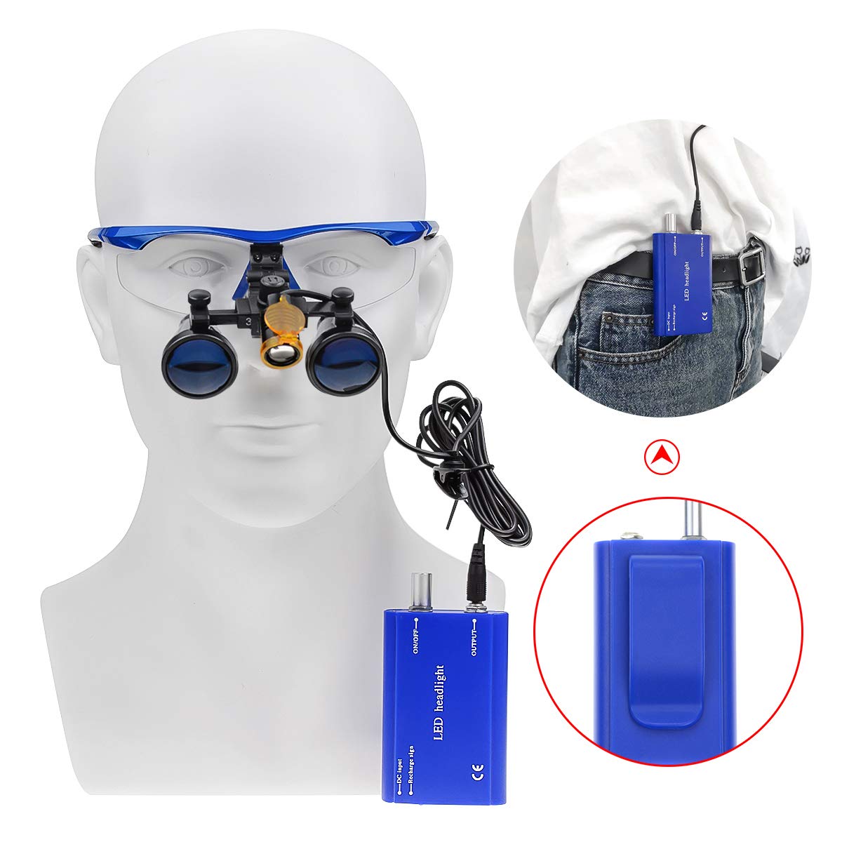 BONEW filter clip-on blue enhances illumination for detailed work.