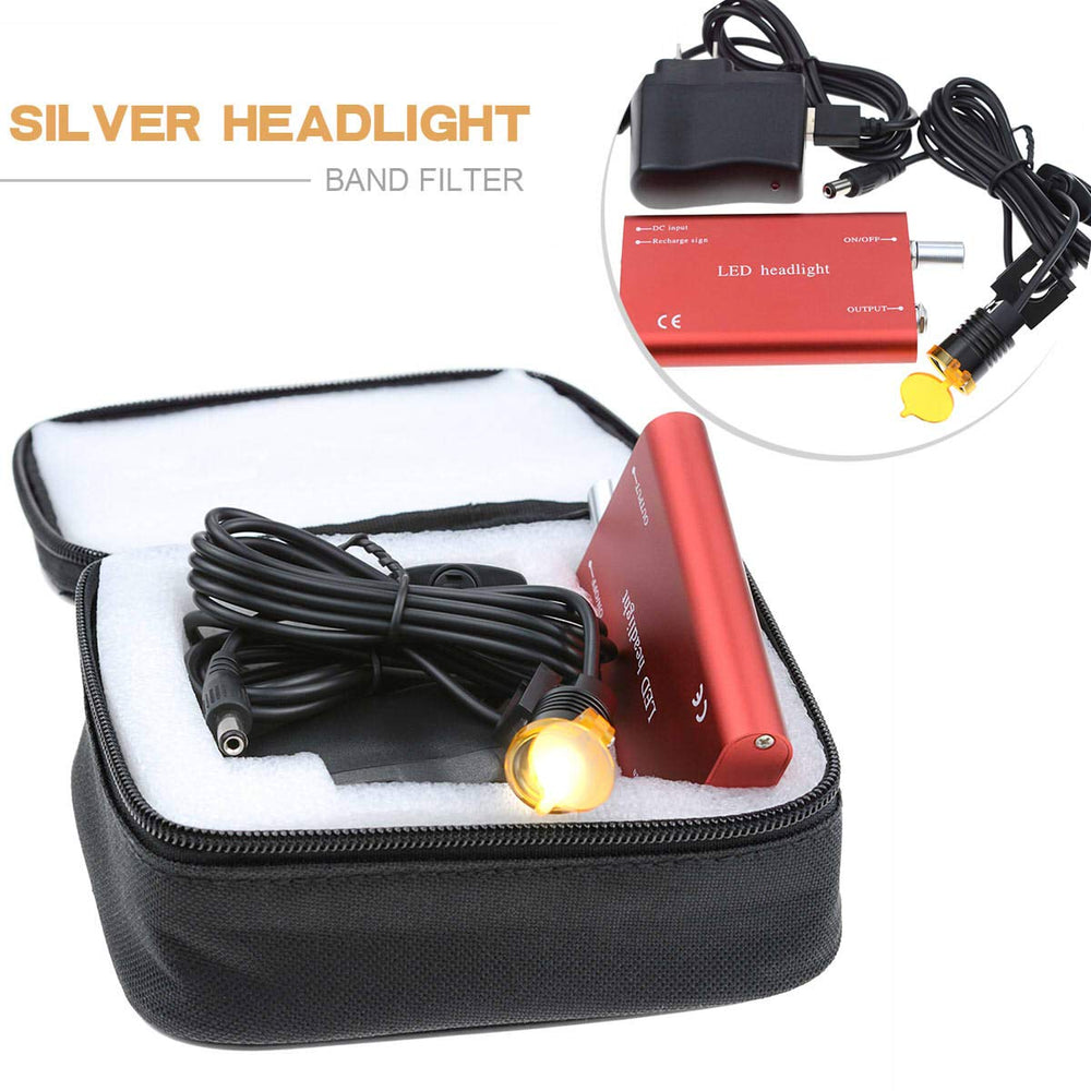 Worn BONEW headlamp with loupe for hands-free illumination