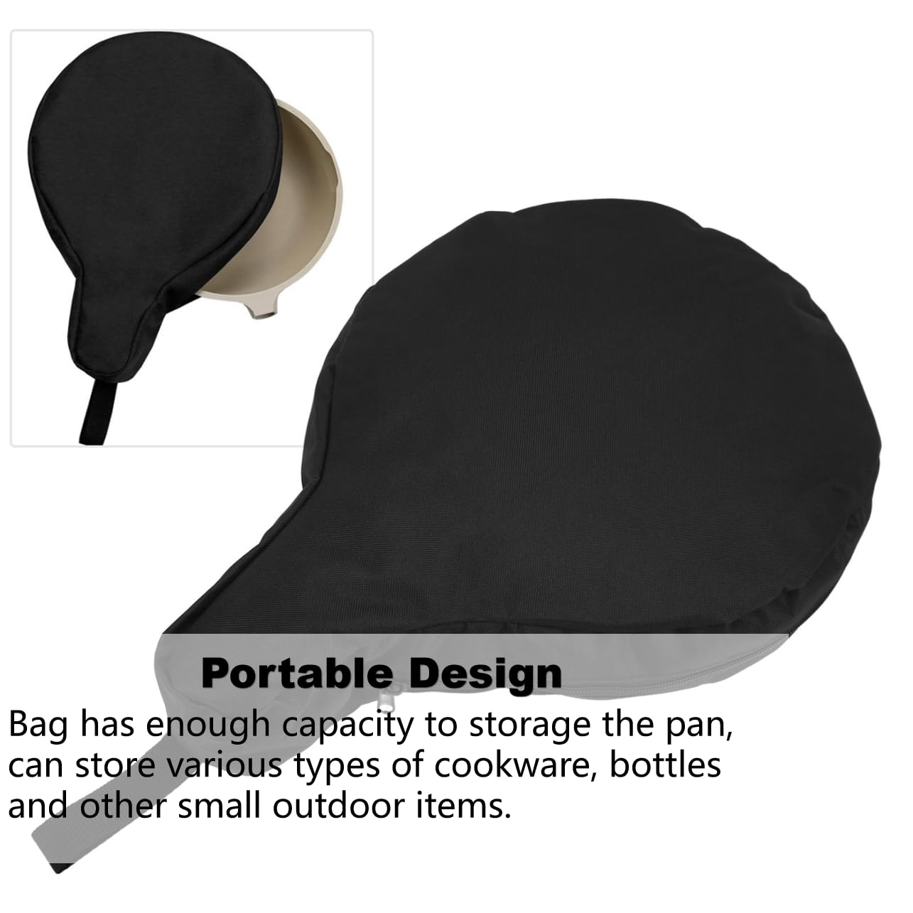 BONKZEBU Cast Iron Skillet Bag ideal for beaches and picnics.