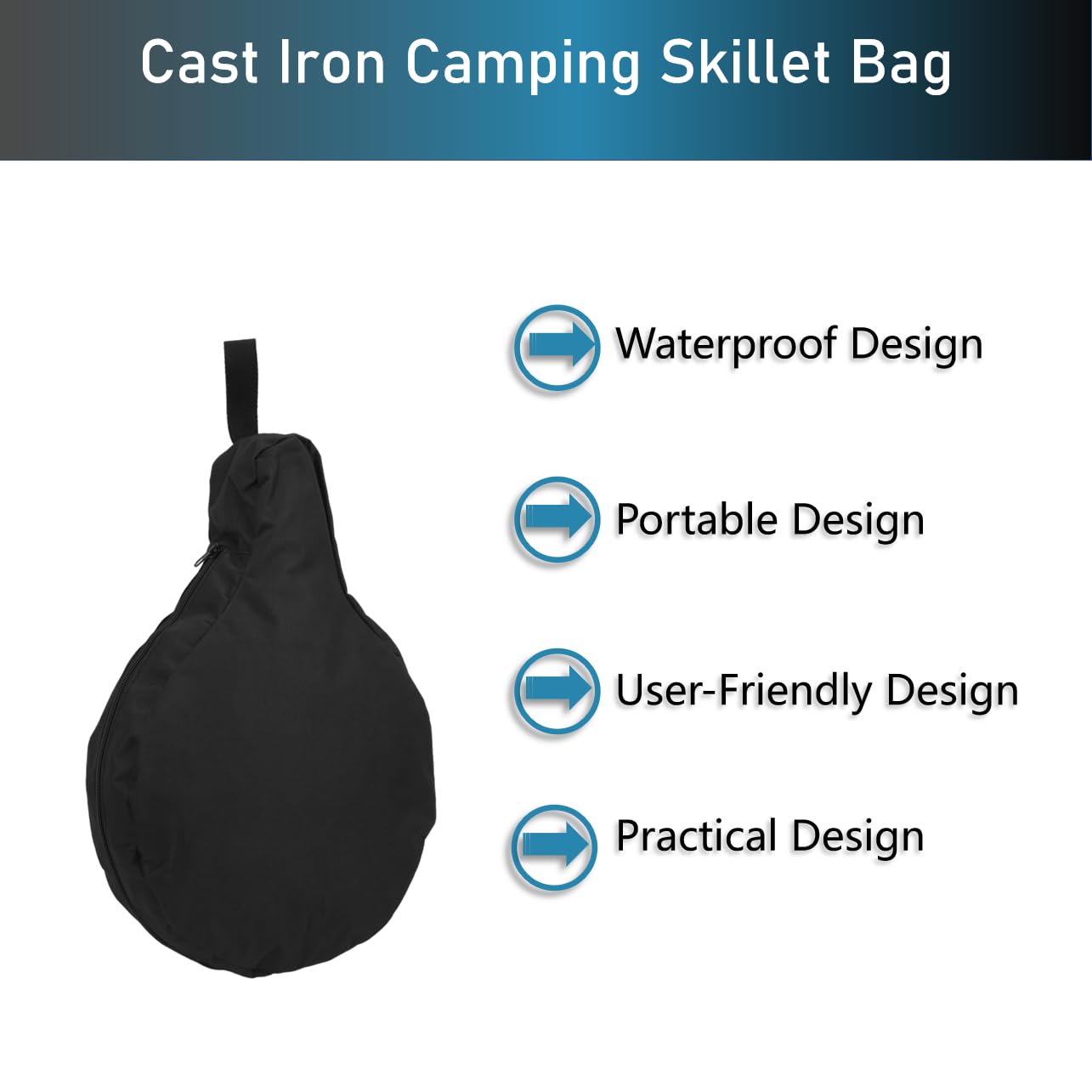 BONKZEBU Cast Iron Skillet Bag shows ample capacity for pans and bottles.