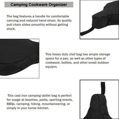 BONKZEBU Cast Iron Skillet Bag features a comfortable handle for easy carrying.