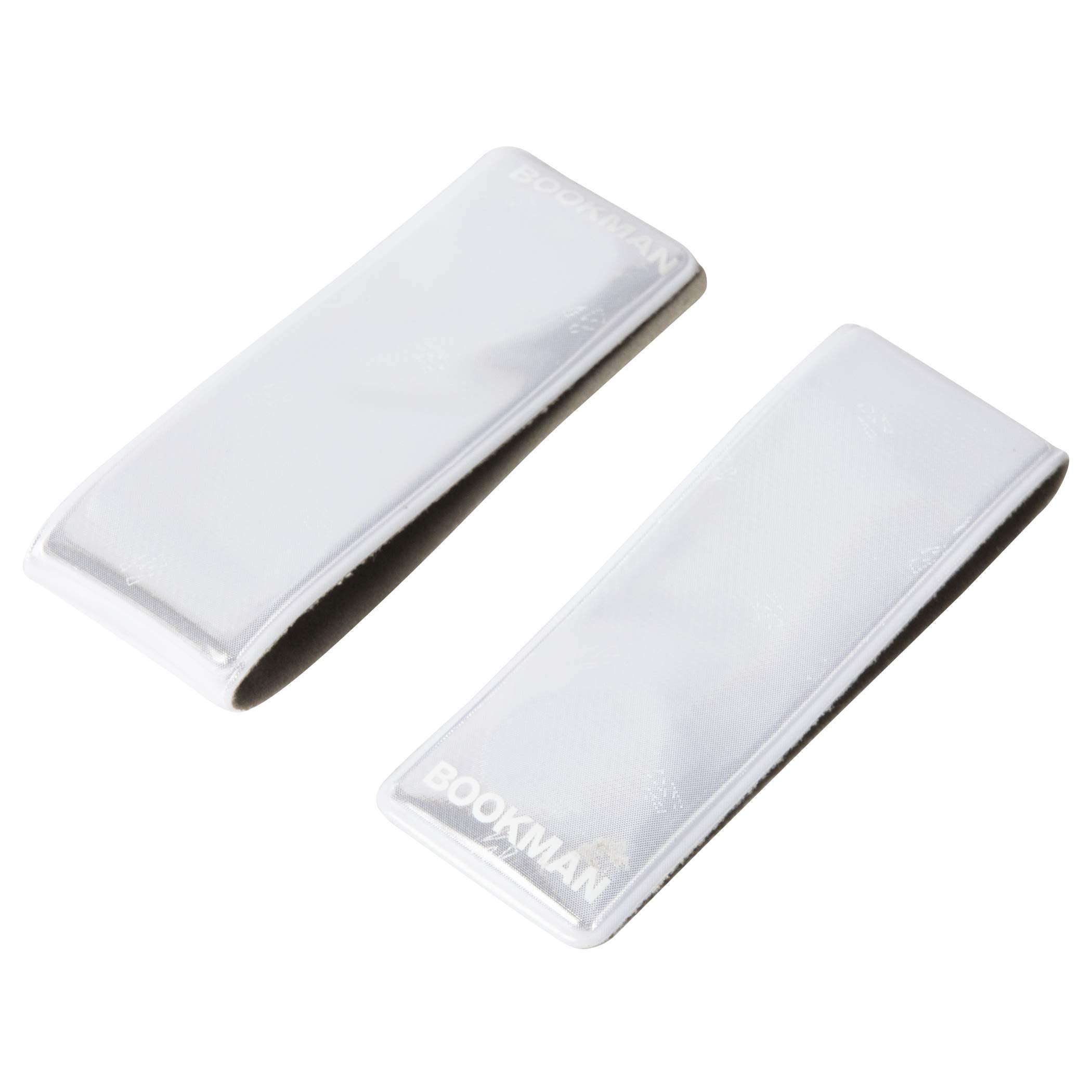 Bookman Urban Visibility clip-on reflectors attached to clothing for high visibility.