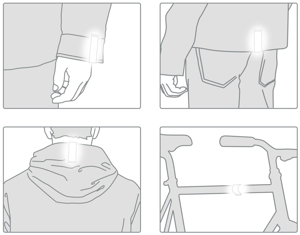 Bookman Urban Visibility reflectors use Scotchlite material for brighter nighttime reflection