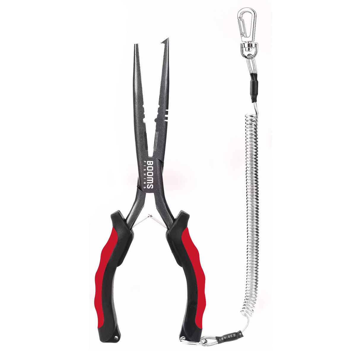 Booms Fishing F03 9-inch needle nose pliers with red handle