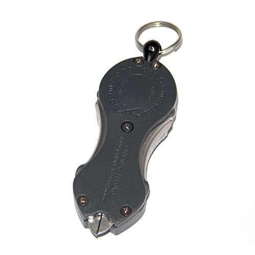 Boomerang SNIP clipped to hip with carabiner for instant access while fishing.
