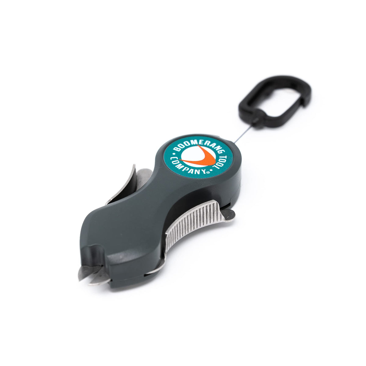 Boomerang SNIP fishing line cutter with 36-inch tether for quick, hands-free line trimming.