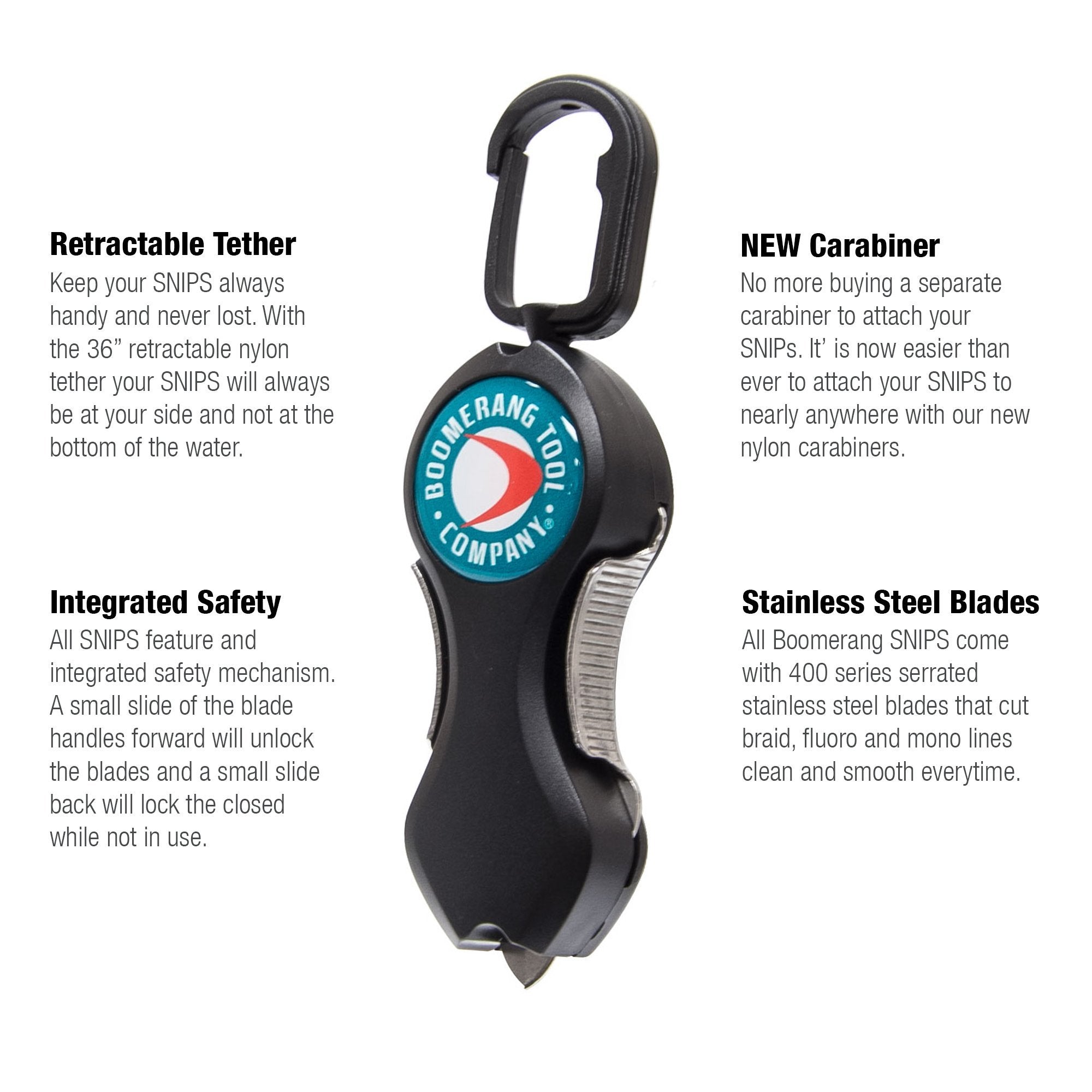 Boomerang SNIP maintenance tip shows rinse after use to prevent spotting.