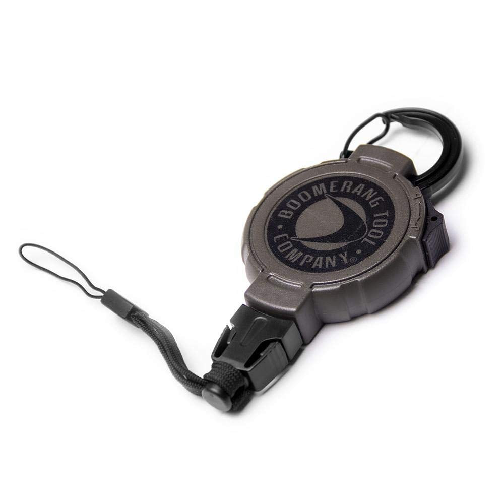 Boomerang Tool Company Electronics Retractable Gear Tether Green with Kevlar rope and carabiner