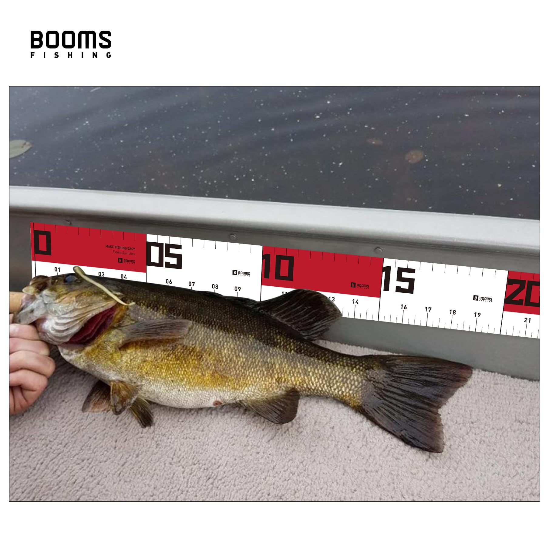 24-inch adhesive fishing ruler attached to gear