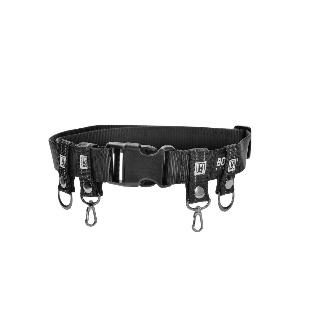 Wade belt attached to fishing gear on water