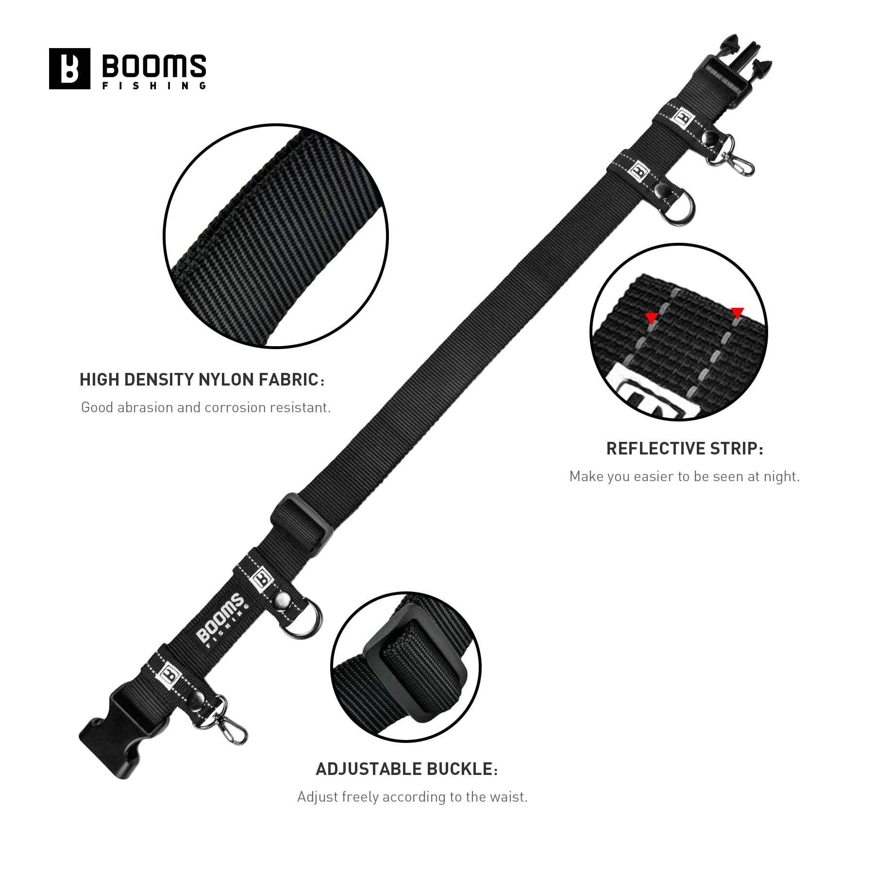 Detachable D-rings and swivel hooks on belt