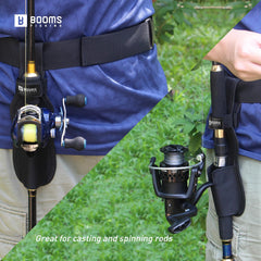 Close-up of the rod holder on Booms FB2 Wade Belt