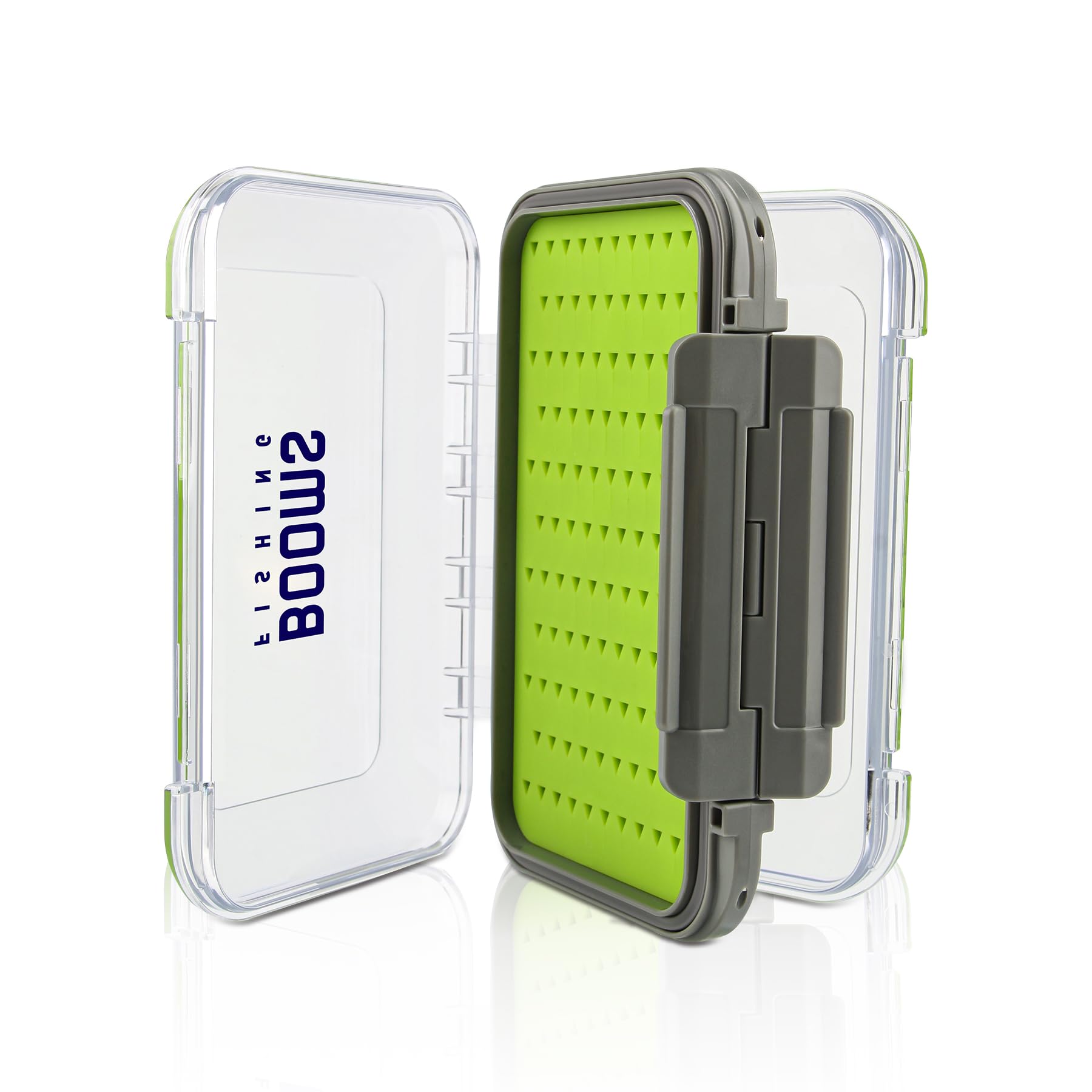Booms Fishing FFB Fly Box - front view with clear lid