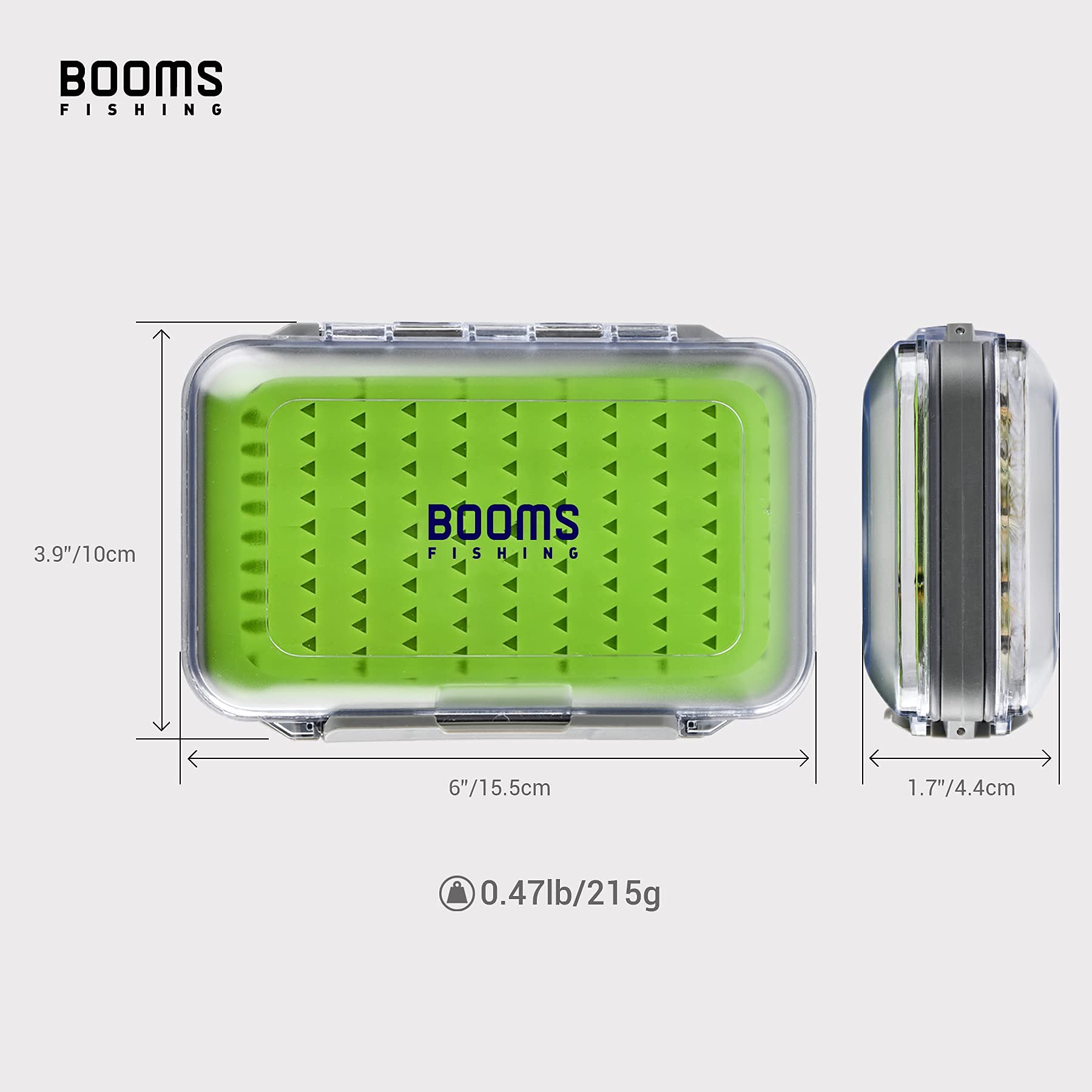 Booms Fishing FFB Fly Box - two-sided design for organized flies