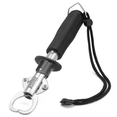 Booms Fishing G01 gripper front view with secure non-slip handle for one-handed use.