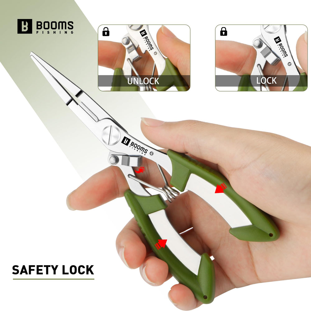 Lightweight stainless steel fishing tool in green