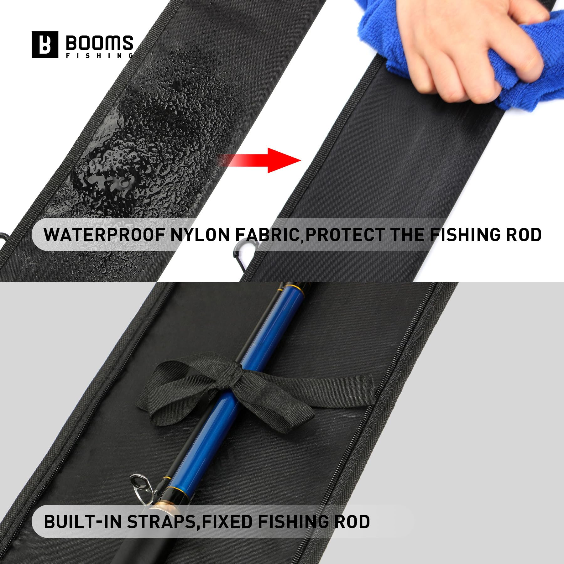 Cushioned foam interior protects rods in Booms Fishing PB3 case