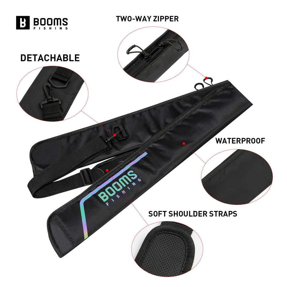 Durable nylon Booms PB3 rod bag with two-way zipper